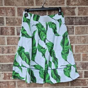 Katie Kime Green Leaves Skirt Size S Nwt